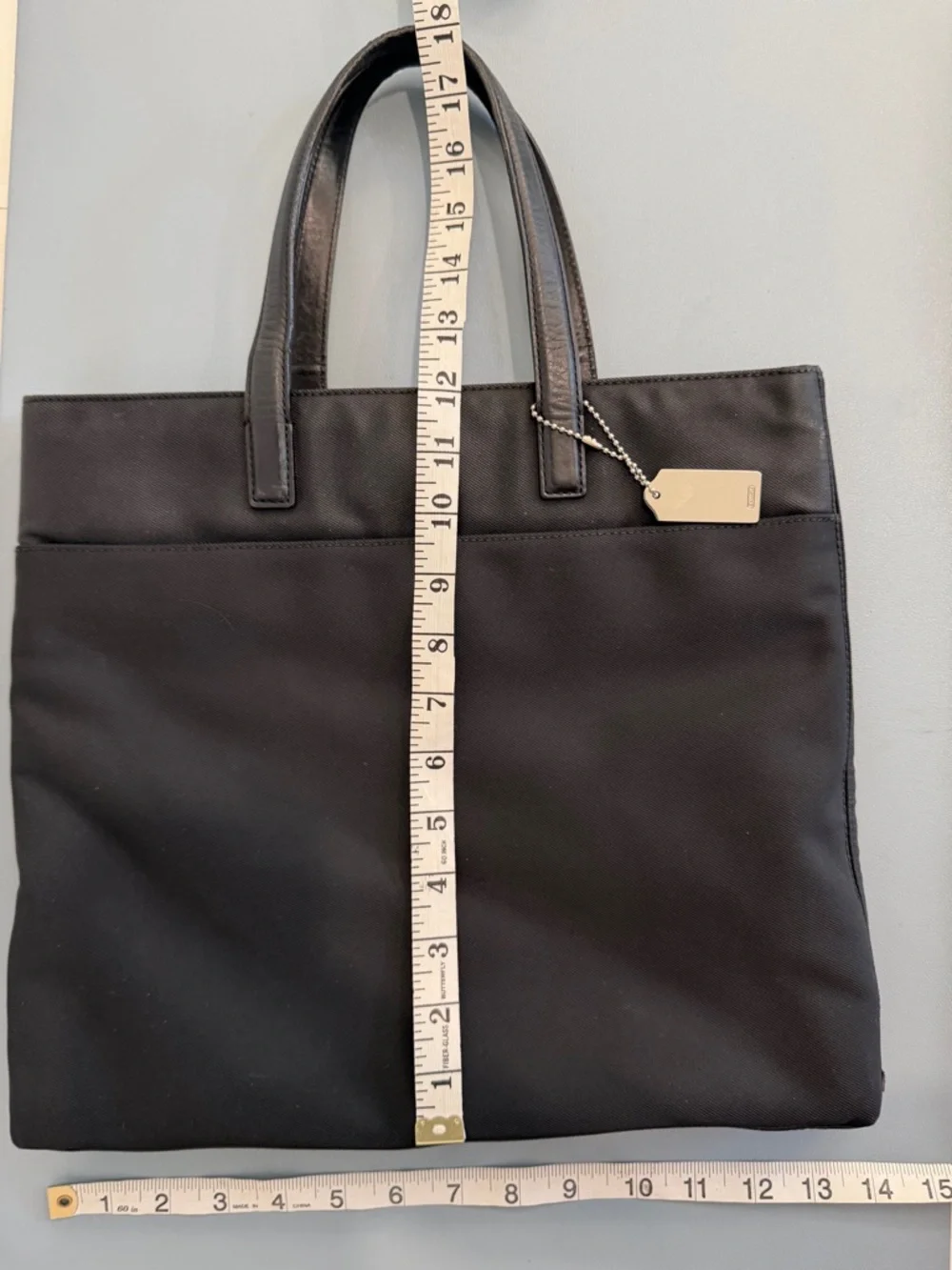 Coach Vintage Mercer Black Leather and Twill Tote Bag